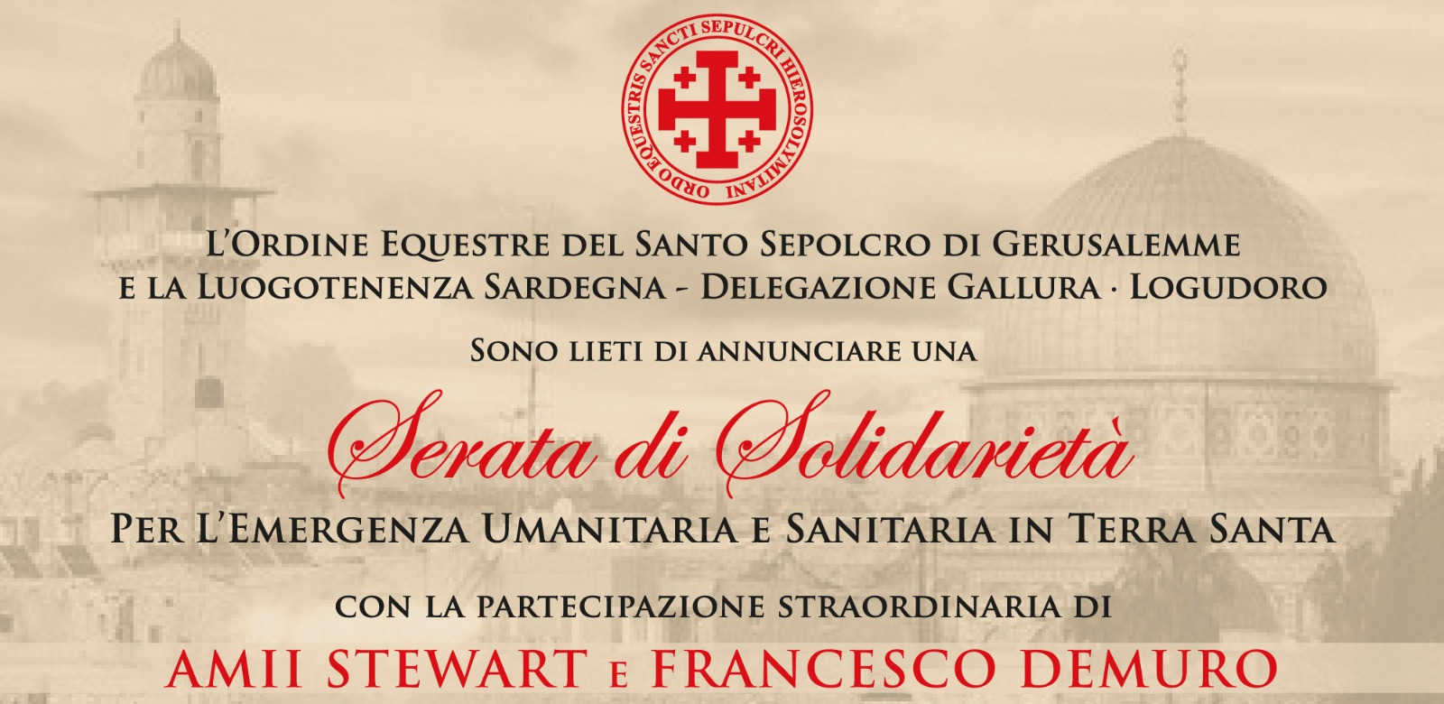 Dalla Gallura ai Luoghi Santi, un ponte di solidarietà e speranza